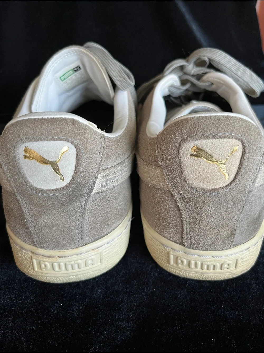 Puma Suede Classic + Shoes Sneakers Oatmeal Grey Men's 12